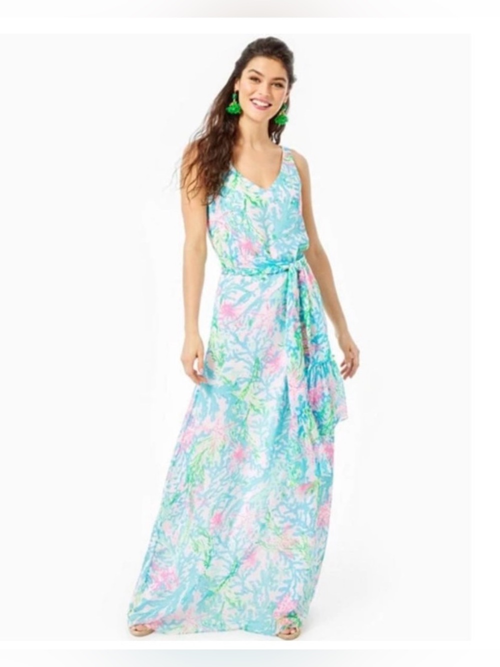 Lilly Pulitzer Lani Maxi Dress in Coral Bay MEDIUM